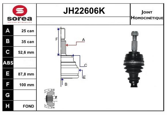 SNRA JH22606K Joint kit, drive shaft JH22606K: Buy near me in Poland at 2407.PL - Good price!