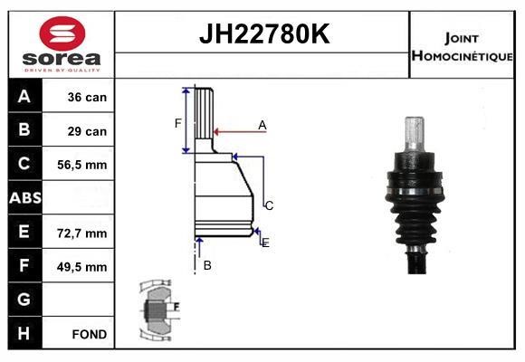 SNRA JH22780K Joint kit, drive shaft JH22780K: Buy near me in Poland at 2407.PL - Good price!