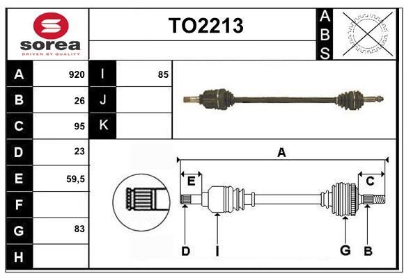 SNRA TO2213 Drive shaft TO2213: Buy near me in Poland at 2407.PL - Good price!