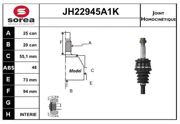 SNRA JH22945A1K Joint kit, drive shaft JH22945A1K: Buy near me in Poland at 2407.PL - Good price!