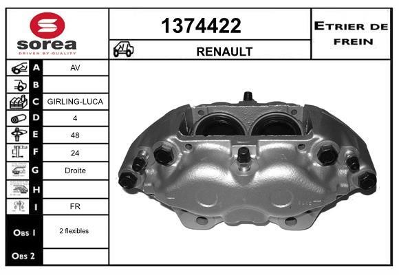SNRA 1374422 Суппорт тормозной передний правый 1374422: Отличная цена - Купить в Польше на 2407.PL!