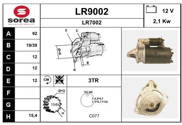 SNRA LR9002 Starter LR9002: Buy near me in Poland at 2407.PL - Good price!