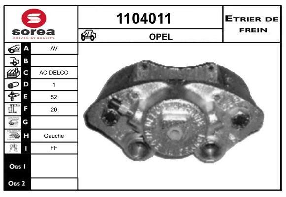 SNRA 1104011 Brake caliper front left 1104011: Buy near me in Poland at 2407.PL - Good price!