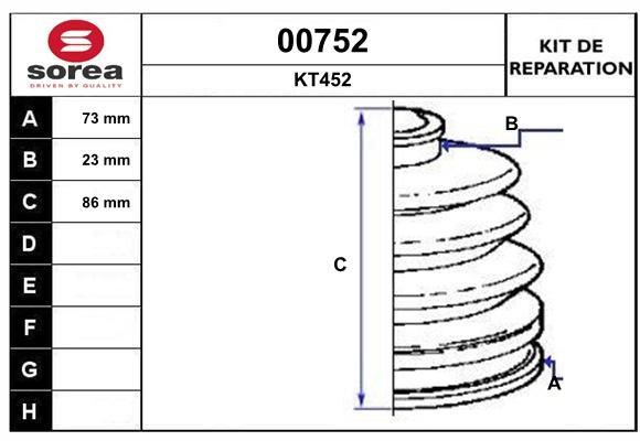 SNRA 00752 Bellow set, drive shaft 00752: Buy near me in Poland at 2407.PL - Good price!