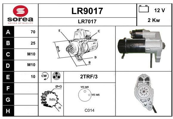 SNRA LR9017 Стартер LR9017: Отличная цена - Купить в Польше на 2407.PL!