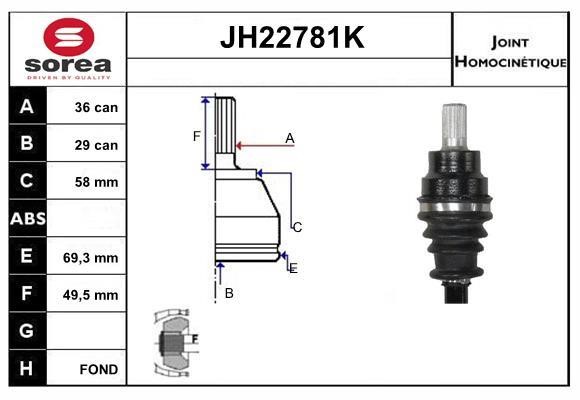 SNRA JH22781K Joint kit, drive shaft JH22781K: Buy near me in Poland at 2407.PL - Good price!
