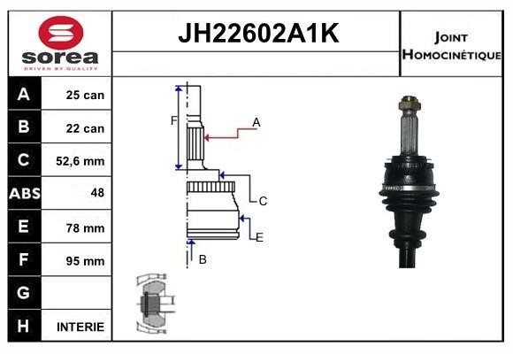 SNRA JH22602A1K Joint Kit, drive shaft JH22602A1K: Buy near me in Poland at 2407.PL - Good price!