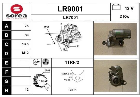SNRA LR9001 Starter LR9001: Buy near me in Poland at 2407.PL - Good price!