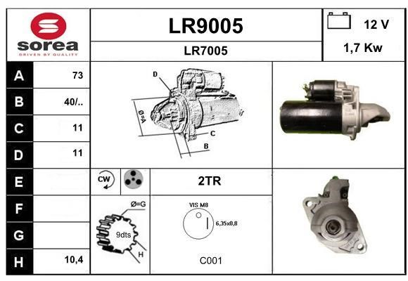 SNRA LR9005 Стартер LR9005: Отличная цена - Купить в Польше на 2407.PL!