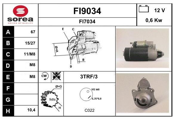 SNRA FI9034 Starter FI9034: Buy near me in Poland at 2407.PL - Good price!