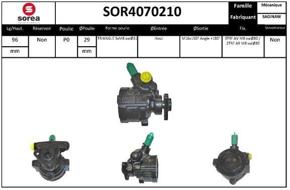 SNRA SOR4070210 Hydraulic Pump, steering system SOR4070210: Buy near me in Poland at 2407.PL - Good price!