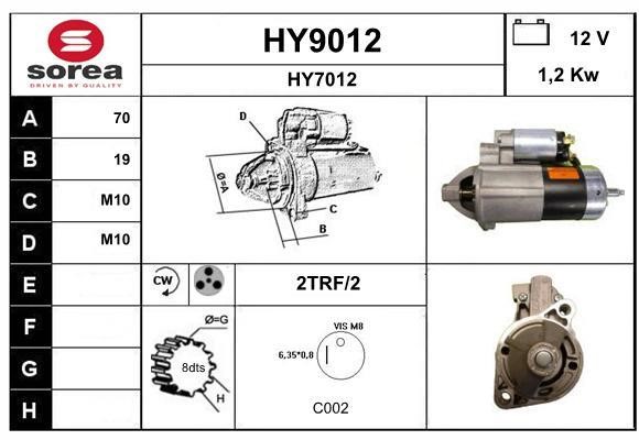 SNRA HY9012 Starter HY9012: Buy near me in Poland at 2407.PL - Good price!