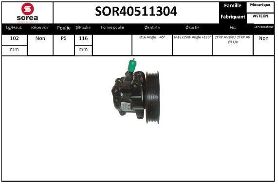 SNRA SOR40511304 Насос гидроусилителя руля SOR40511304: Отличная цена - Купить в Польше на 2407.PL!
