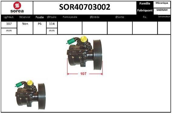 SNRA SOR40703002 Hydraulic Pump, steering system SOR40703002: Buy near me at 2407.PL in Poland at an Affordable price!