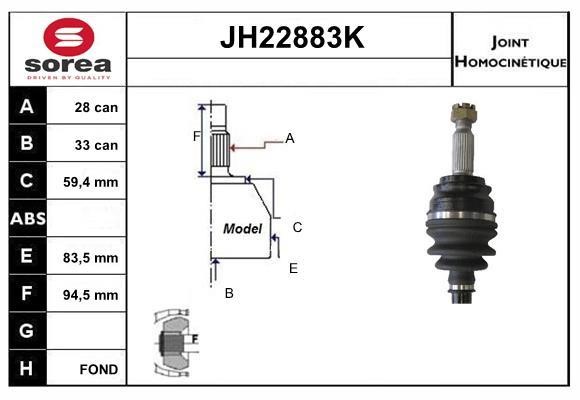 SNRA JH22883K Joint kit, drive shaft JH22883K: Buy near me in Poland at 2407.PL - Good price!