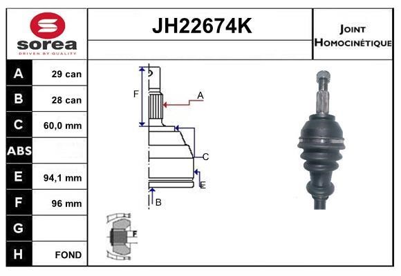 SNRA JH22674K Joint kit, drive shaft JH22674K: Buy near me in Poland at 2407.PL - Good price!