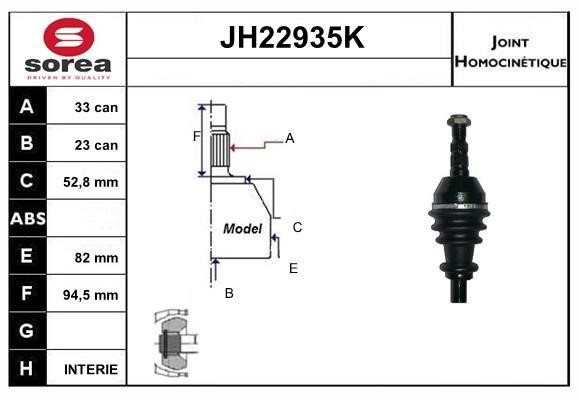 SNRA JH22935K Joint kit, drive shaft JH22935K: Buy near me in Poland at 2407.PL - Good price!