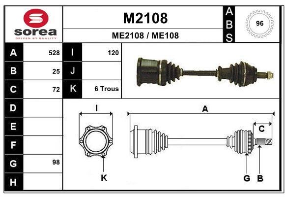 SNRA M2108 Drive Shaft M2108: Buy near me in Poland at 2407.PL - Good price!