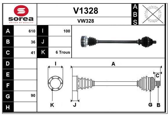 SNRA V1328 Drive shaft V1328: Buy near me in Poland at 2407.PL - Good price!