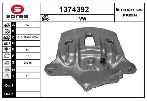 SNRA 1374392 Brake caliper 1374392: Buy near me in Poland at 2407.PL - Good price!