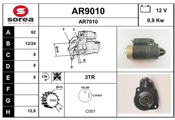 SNRA AR9010 Стартер AR9010: Отличная цена - Купить в Польше на 2407.PL!