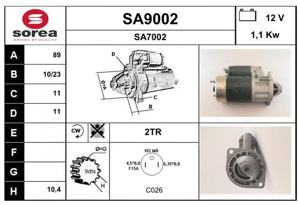 SNRA SA9002 Anlasser SA9002: Kaufen Sie zu einem guten Preis in Polen bei 2407.PL!