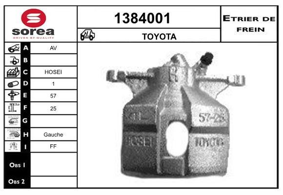 SNRA 1384001 Brake caliper 1384001: Buy near me in Poland at 2407.PL - Good price!