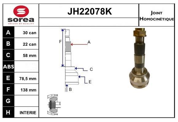 SNRA JH22078K CV joint JH22078K: Buy near me in Poland at 2407.PL - Good price!