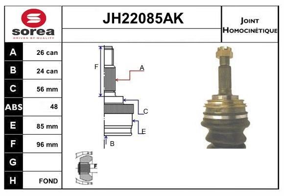 SNRA JH22085AK CV joint JH22085AK: Buy near me in Poland at 2407.PL - Good price!