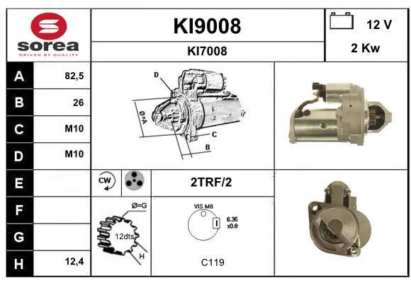SNRA KI9008 Стартер KI9008: Купить в Польше - Отличная цена на 2407.PL!