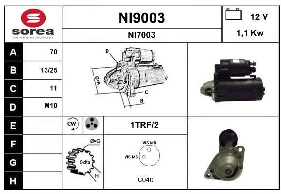 SNRA NI9003 Стартер NI9003: Отличная цена - Купить в Польше на 2407.PL!