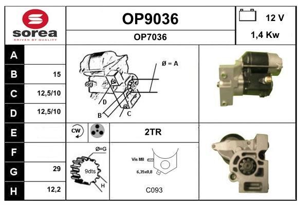 SNRA OP9036 Стартер OP9036: Отличная цена - Купить в Польше на 2407.PL!