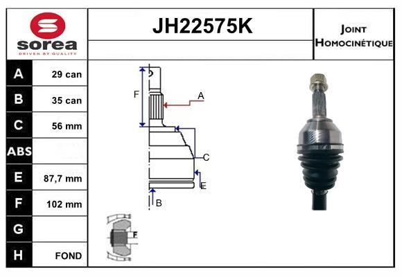 SNRA JH22575K Шарнир равных угловых скоростей (ШРУС) JH22575K: Отличная цена - Купить в Польше на 2407.PL!