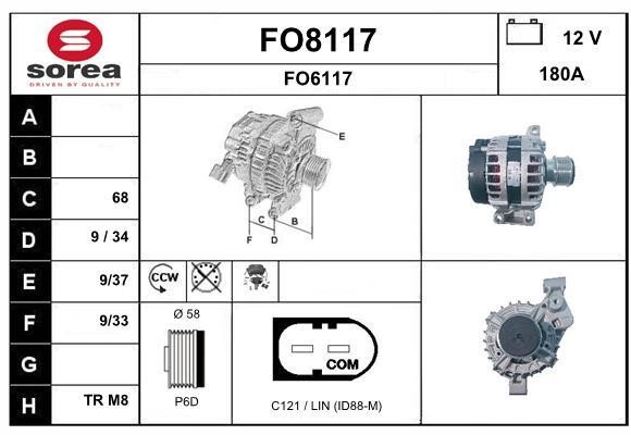 SNRA FO8117 Alternator FO8117: Buy near me in Poland at 2407.PL - Good price!