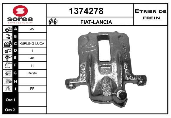 SNRA 1374278 Brake caliper 1374278: Buy near me at 2407.PL in Poland at an Affordable price!