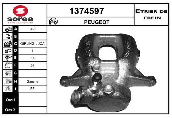 SNRA 1374597 Brake caliper front left 1374597: Buy near me in Poland at 2407.PL - Good price!