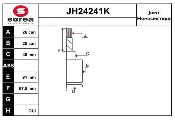 SNRA JH24241K Joint Kit, drive shaft JH24241K: Buy near me in Poland at 2407.PL - Good price!