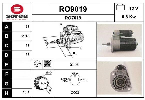 SNRA RO9019 Стартер RO9019: Отличная цена - Купить в Польше на 2407.PL!