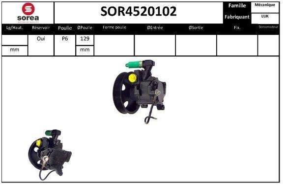 SNRA SOR4520102 Hydraulic Pump, steering system SOR4520102: Buy near me in Poland at 2407.PL - Good price!