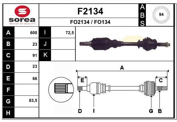 SNRA F2134 Antriebswelle F2134: Kaufen Sie zu einem guten Preis in Polen bei 2407.PL!