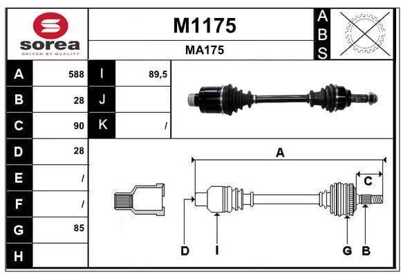 SNRA M1175 Drive shaft M1175: Buy near me in Poland at 2407.PL - Good price!