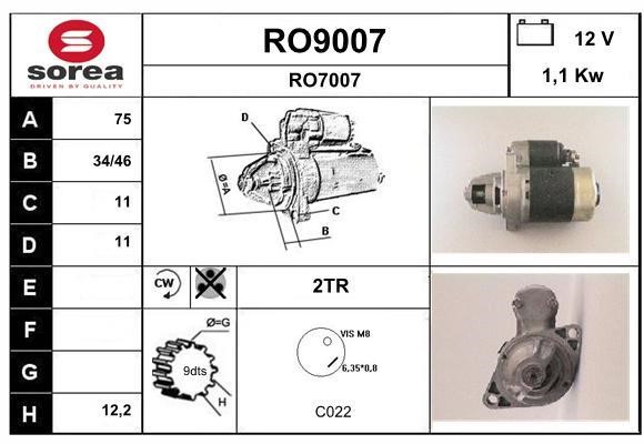 SNRA RO9007 Starter RO9007: Buy near me in Poland at 2407.PL - Good price!