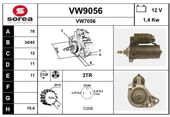 SNRA VW9056 Starter VW9056: Buy near me at 2407.PL in Poland at an Affordable price!