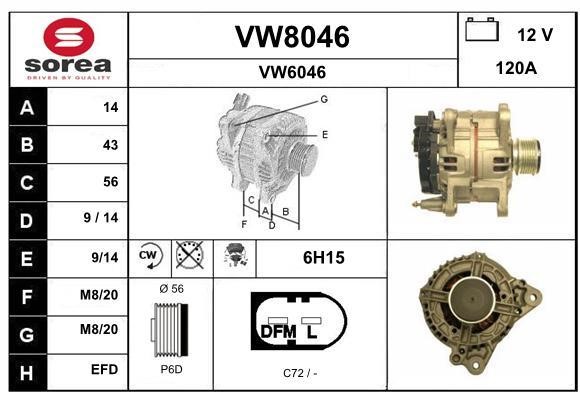 SNRA VW8046 Генератор VW8046: Приваблива ціна - Купити у Польщі на 2407.PL!