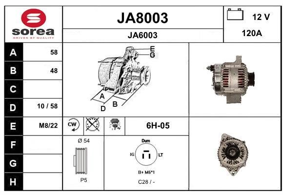 SNRA JA8003 Alternator JA8003: Atrakcyjna cena w Polsce na 2407.PL - Zamów teraz!