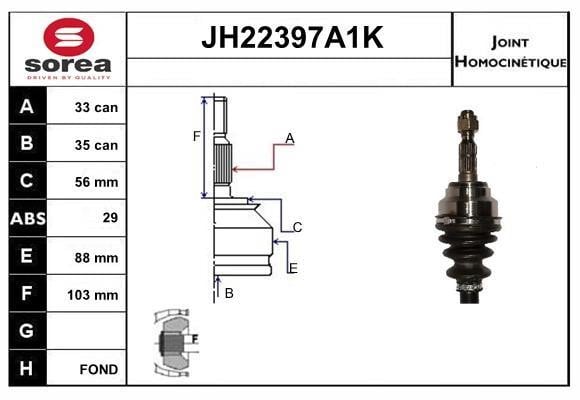 SNRA JH22397A1K Joint Kit, drive shaft JH22397A1K: Buy near me in Poland at 2407.PL - Good price!