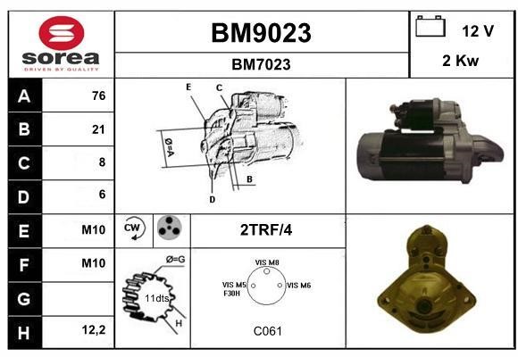 SNRA BM9023 Starter BM9023: Buy near me in Poland at 2407.PL - Good price!