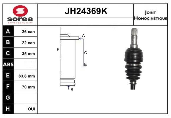 SNRA JH24369K Joint kit, drive shaft JH24369K: Buy near me in Poland at 2407.PL - Good price!
