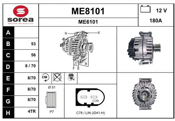 SNRA ME8101 Alternator ME8101: Buy near me in Poland at 2407.PL - Good price!