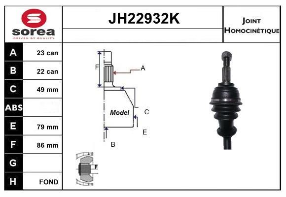 SNRA JH22932K Joint kit, drive shaft JH22932K: Buy near me in Poland at 2407.PL - Good price!